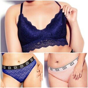 NWT City Chic CCX Intimate Bundle Bralette & 2 Thongs Size 20